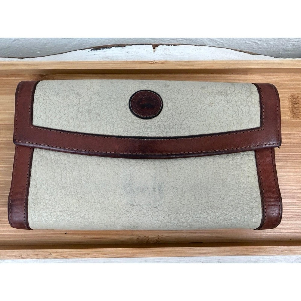 Dooney & Bourke Vintage All Weather Leather Wallet Brown Tan USA Made